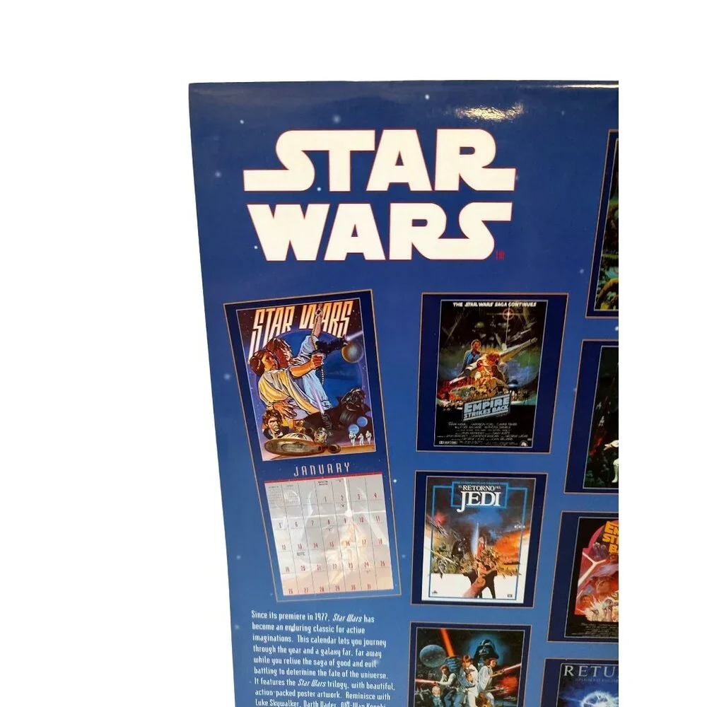 Vintage Star Wars 1997 Collectible Edition Calendar Featuring Iconic Movie Poste